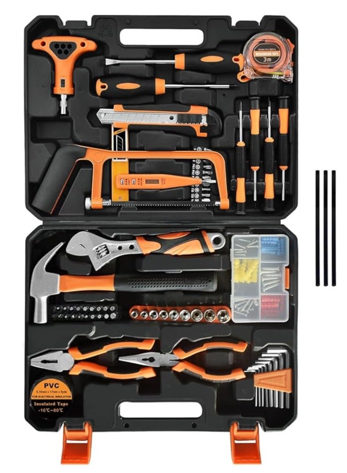 UREVO 82 pcs Tool Set,General Household Hand Tool Kit,Hand Tool Sets with Solid Carrying Tool Box Carbon Steel Hardware for Daily Home Repair - Image 1
