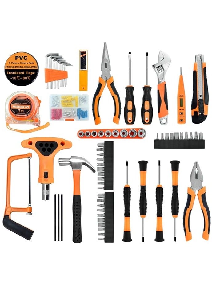 UREVO 82 pcs Tool Set,General Household Hand Tool Kit,Hand Tool Sets with Solid Carrying Tool Box Carbon Steel Hardware for Daily Home Repair - Image 3