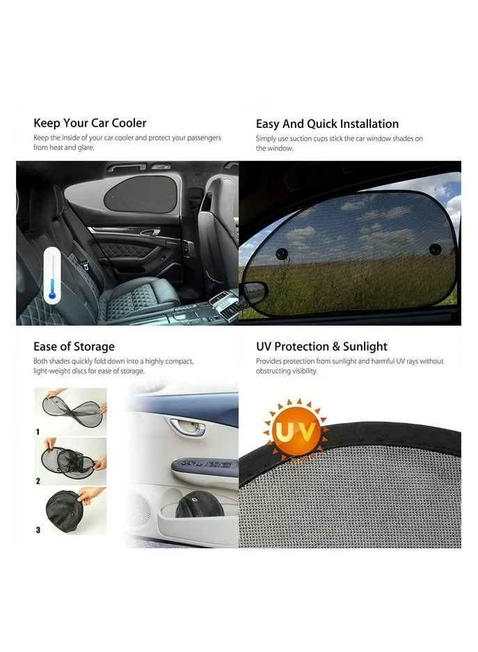 برو إليت عبوتان من ظلال نافذة السيارة العالمية، مظلة شمسية ملتصقة لنوافذ السيارة - حماية من الشمس والوهج والأشعة فوق البنفسجية لطفلك - ظلال شمسية لنافذة جانبية للأطفال مقاس 53 × 41 سم - Image 2