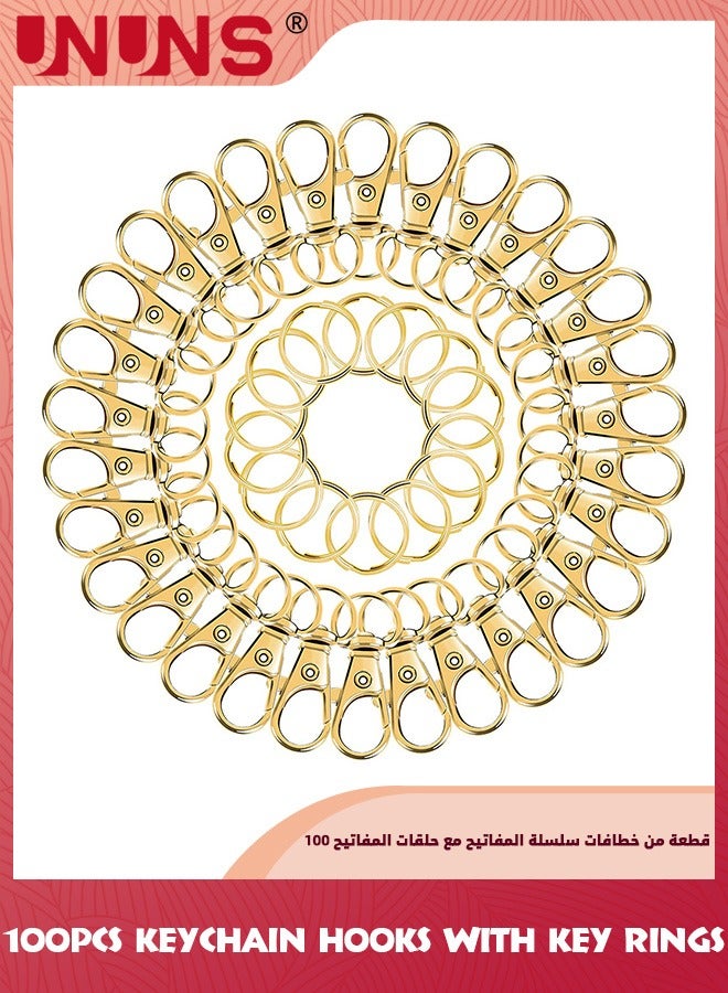 UNUNS 200 PCS Keychain Hooks With Key Rings,Metal Swivel Lobster Claw Clasps,For Keychain Clip Lanyard,Jewelry Making,Crafts,Golden - Image 4