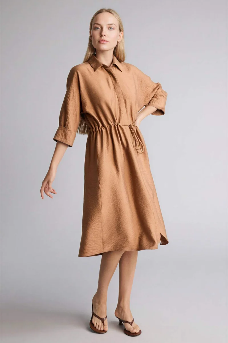 DeFacto Regular Fit Shirt Collar Dress