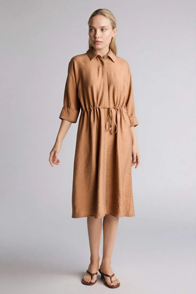 DeFacto Regular Fit Shirt Collar Dress