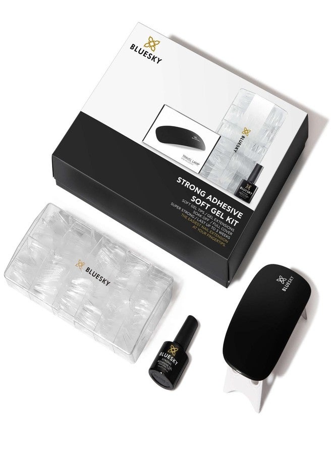 Bluesky Soft Gel Tips Kit with Strong Adhesive - Stiletto. Stiletto Nail Tips and Gel Nail Glue for False Nails - Image 1