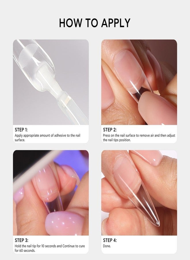 Bluesky Soft Gel Tips Kit with Strong Adhesive - Stiletto. Stiletto Nail Tips and Gel Nail Glue for False Nails - Image 4