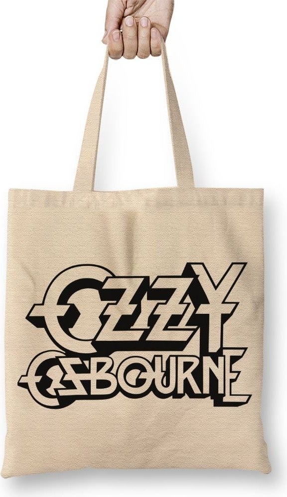 Baskı Dükkanı Print Shop Ozzy Ozbourne Logo Tote Bag Long Handle