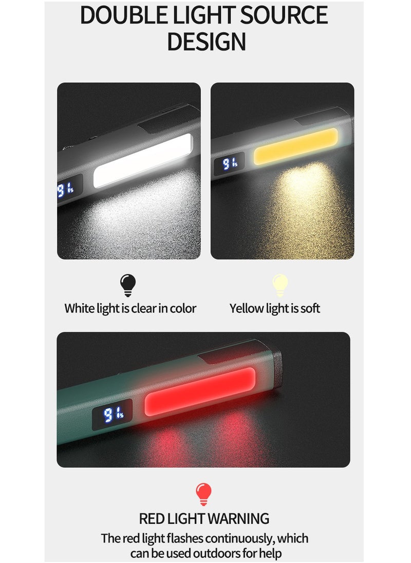 ZONIX Ultra-Portable Magnetic Flashlight - 6 Light Modes (Spotlight/COB/SOS), 500-Lumen, USB-C Fast Charge, IPX4 for Mechanics/Emergency/Camping (Silver)  - Image 3