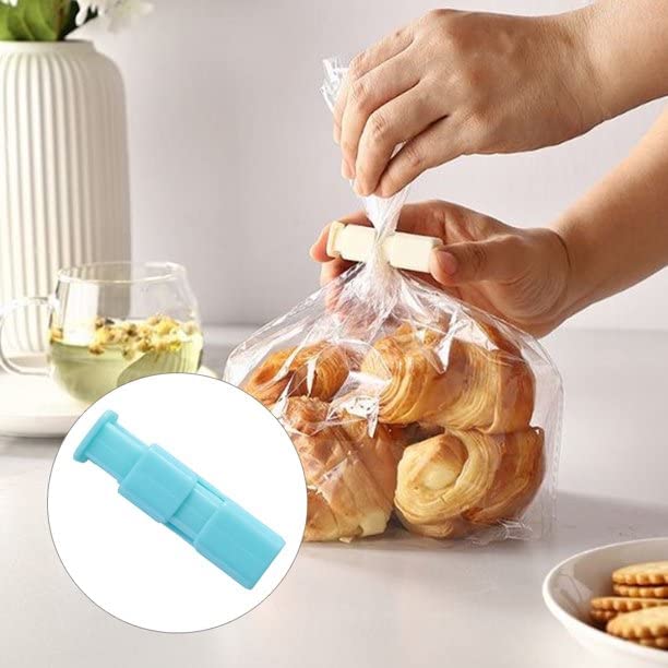 CELLEBII CELLEBII Squeeze Bread Bag Clips Bag Cinches Bagel Bag Clips Slip Grip Easy Squeeze Lock Assorted Color 10 Pack - Image 3