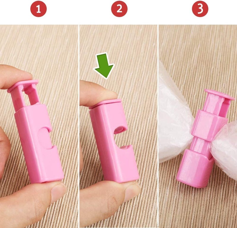 CELLEBII CELLEBII Squeeze Bread Bag Clips Bag Cinches Bagel Bag Clips Slip Grip Easy Squeeze Lock Assorted Color 10 Pack - Image 5