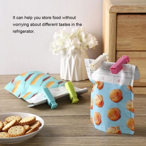 CELLEBII CELLEBII Squeeze Bread Bag Clips Bag Cinches Bagel Bag Clips Slip Grip Easy Squeeze Lock Assorted Color 10 Pack - Image 2