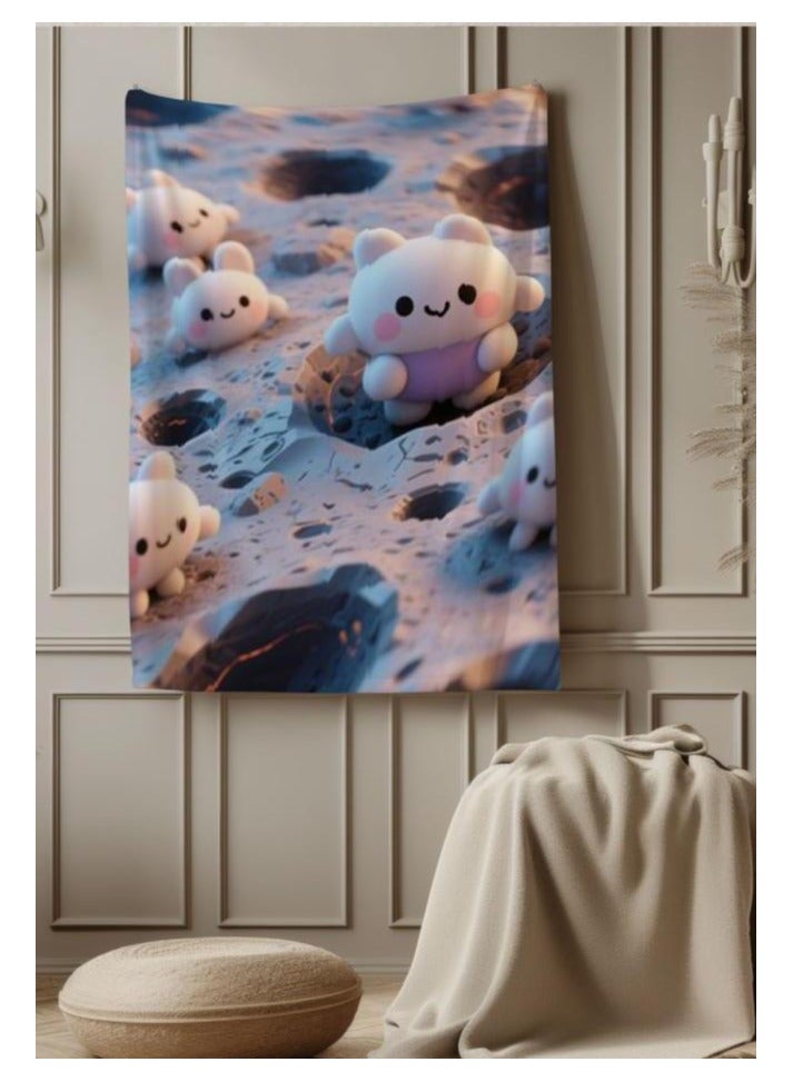 عام بطانية رقيقة من الفانيلا الكرتونية للأطفال أو الطلاب (دافئة ومريحة ومناسبة للنوم والألعاب) 100 سم * 150 سم - Image 4