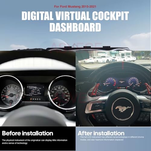 ASVEGE 12.3 inch Digital Dash Cluster for Ford Mustang 2015-2023 LCD Digital Gauge Dashboard Panel Virtual Instrument Cluster Cockpit LCD Speedometer - Image 2