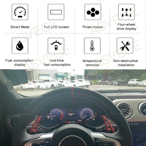 ASVEGE 12.3 inch Digital Dash Cluster for Ford Mustang 2015-2023 LCD Digital Gauge Dashboard Panel Virtual Instrument Cluster Cockpit LCD Speedometer - Image 5