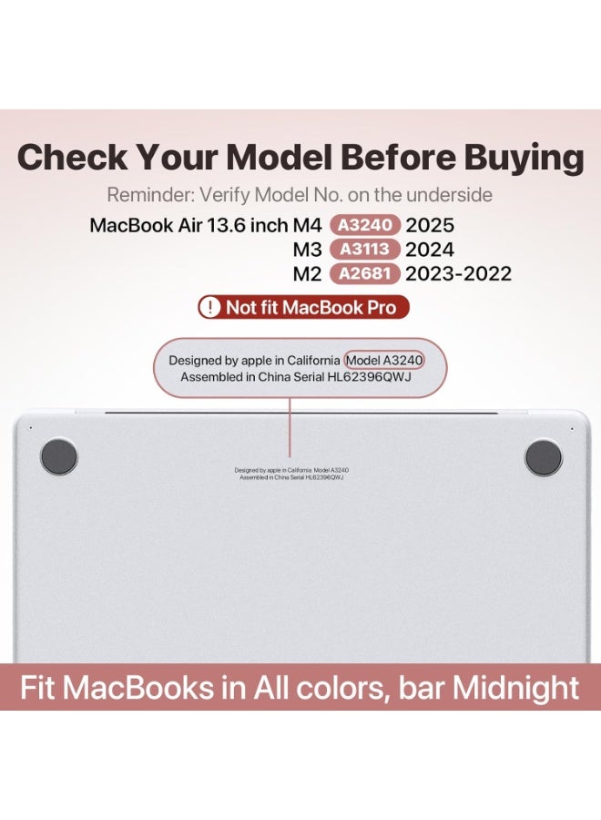 Compatible with MacBook Air 13.6 inch Case M4 M3 M2 2025 2024-2022 Release 【100% Match Official Color】 【Ultra Thin Armor】 Protective Hard Shell Matte Cover A3240 A3113 A2681 - Image 2