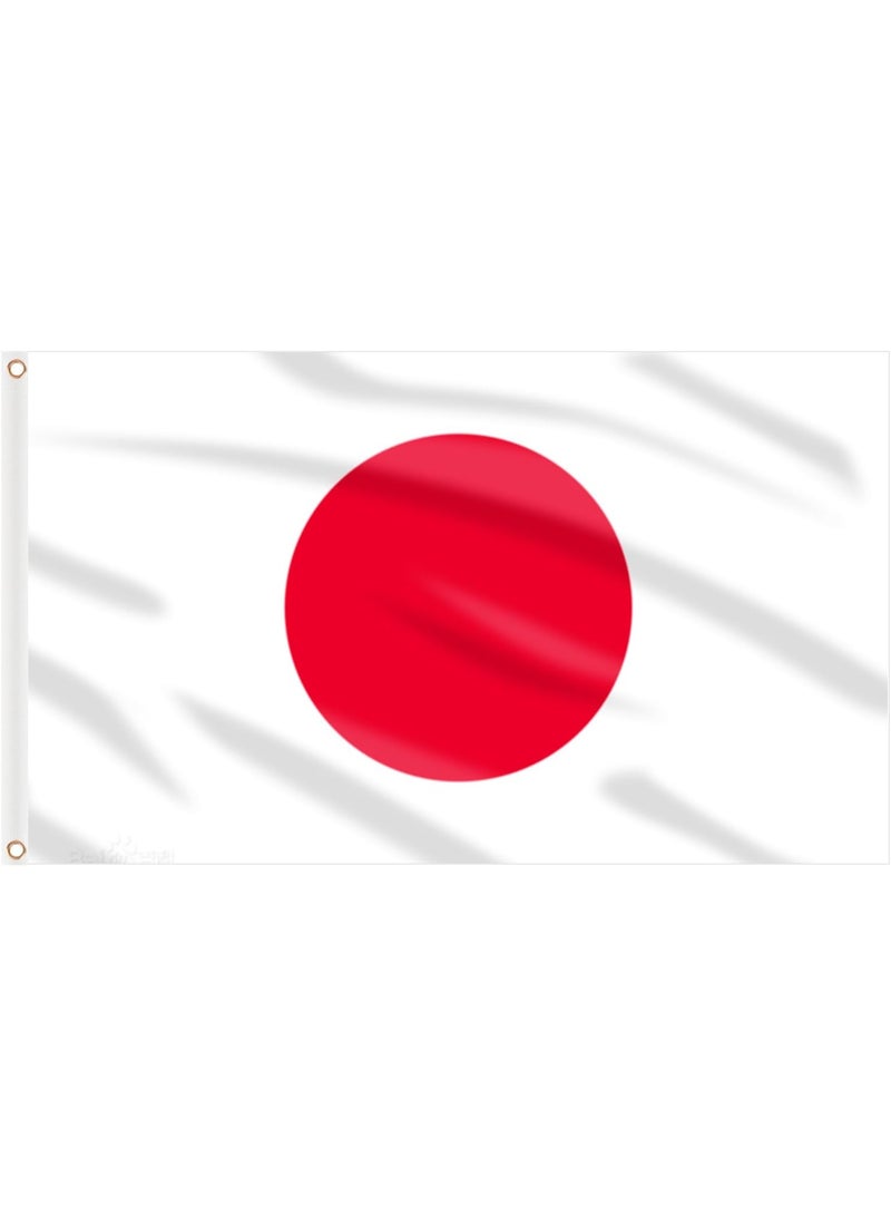 علم اليابان 3×5 قدم – لافتة بوليستر مع حلقات للتعليق في الهواء الطلق وزينة كأس العالم 2026 ⚽🇯🇵 - Image 1