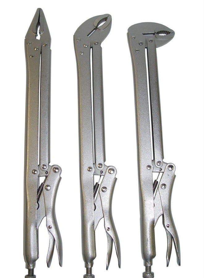 VCT 3 PC 15" EXTRA LONG LOCKING PLIERS SET w/Straight, 45 & 90 degree Bent Nose - Image 1