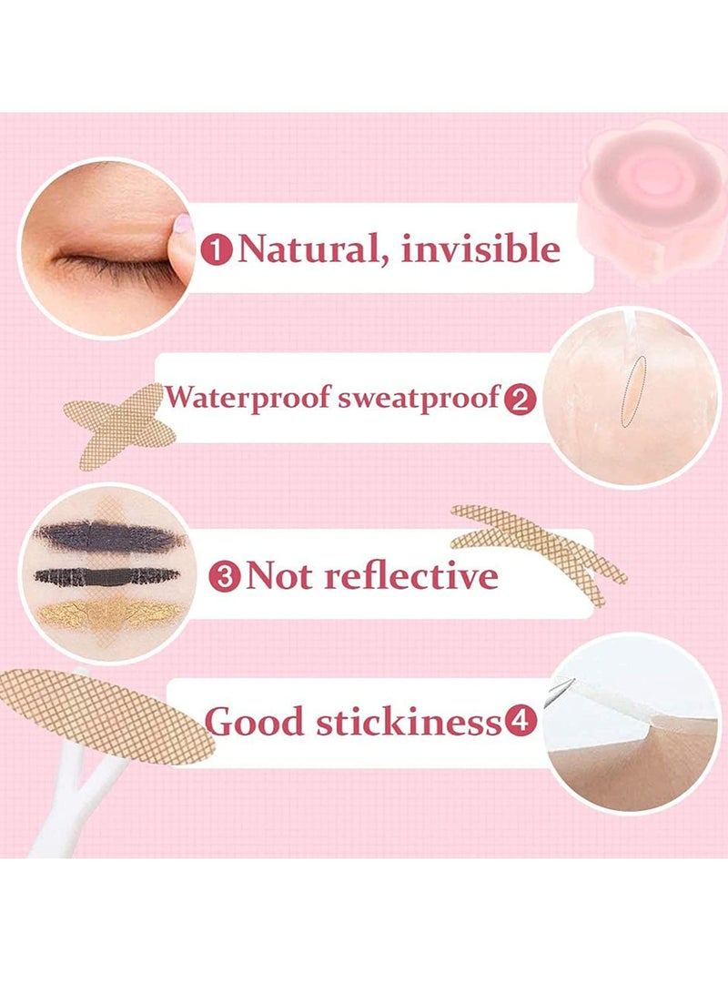 Invisible Double Eyelid Lift Strips Self Adhesive Eye Tapes for Hooded and Uneven Eyelids 1200 Pcs with Fork Rods and Tweezers for Instant Eye Enhancement - Image 3