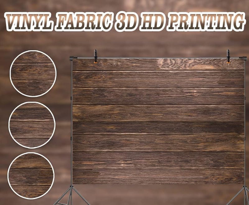 Cenven Wood Vinyl Backdrop Rustic Brown Wooden Board Wall Portrait Photography Background 8x6FT,8x6FT(Width 240cm x Height 180cm) - Image 4