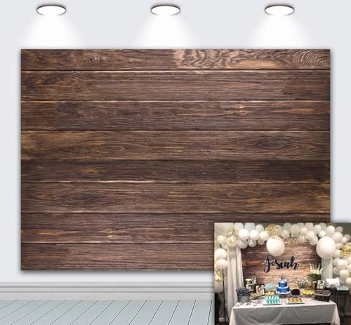 Cenven Wood Vinyl Backdrop Rustic Brown Wooden Board Wall Portrait Photography Background 8x6FT,8x6FT(Width 240cm x Height 180cm) - Image 5