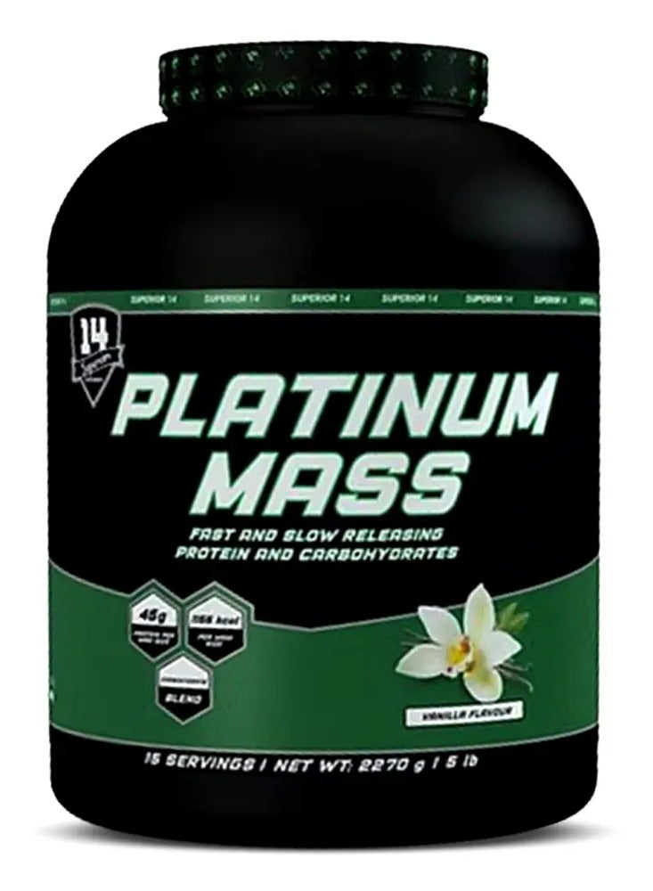 Platinum Mass Gainer Powder, Vanilla Flavor, 5 LB – High-Protein Blend with Creatine for Muscle Strength & Performance Support