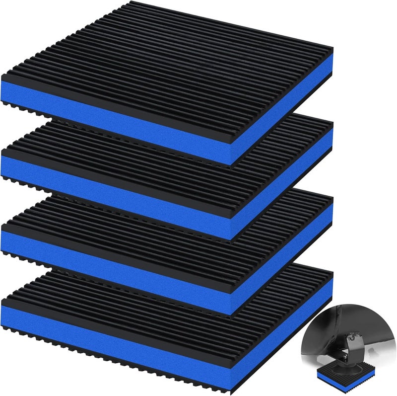 phepetroll 4 Pack Anti Vibration Pads for Washing Machine 6"x6"x7/8", Sound Isolation Vibrating Pad Ribbed Rubber Damping Mat EVA Center for Air Compressors, Conditioner, Treadmill, HVAC Washer Dryer Safe silicone build - Image 1