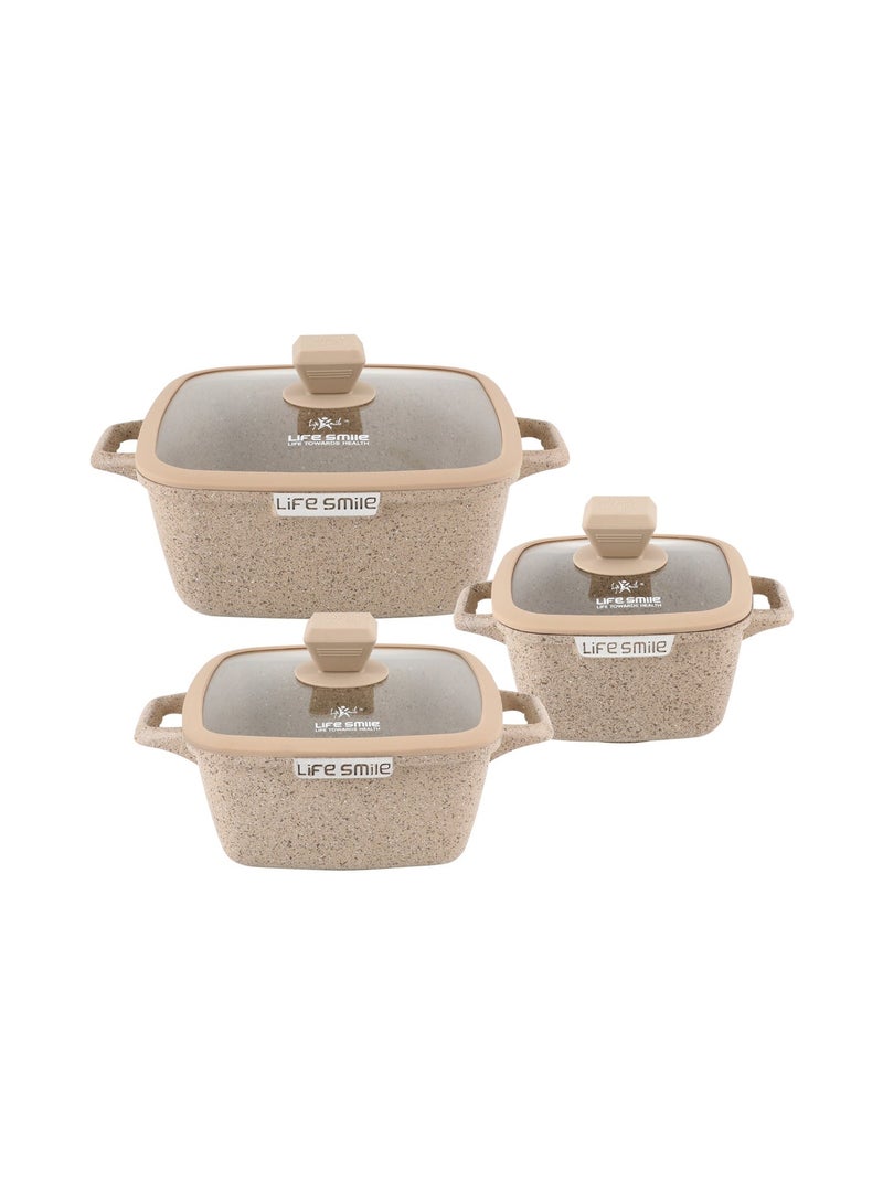 Life Smile Granite Nonstick Cookware Set with Lids – Induction Compatible Aluminum Pots, PFOA-Free, Scratch Resistant - Image 1