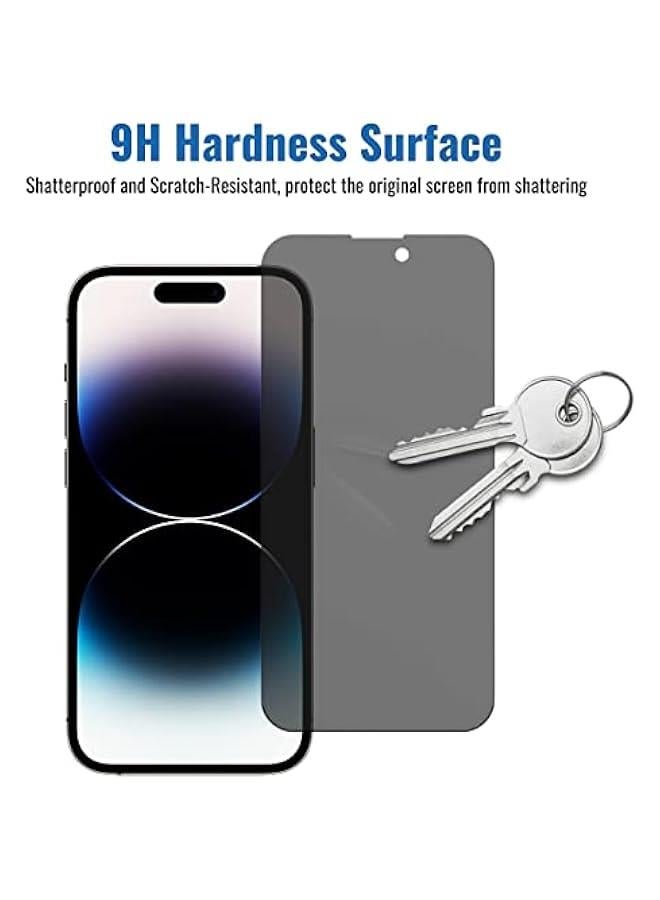 3 Pack Privacy Screen Protector for iPhone 14 Pro Max【6.7 inch】, Sensor Protection, Dynamic Island Compatible, 9H Anti Spy Private Tempered Glass Film, Anti-Scratch, Case Friendly, Easy - Image 4