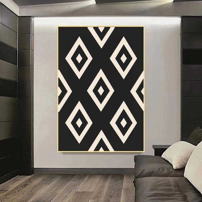 Marktna One abstract canvas print with a hollow frame, measuring (40×60) - Image 2