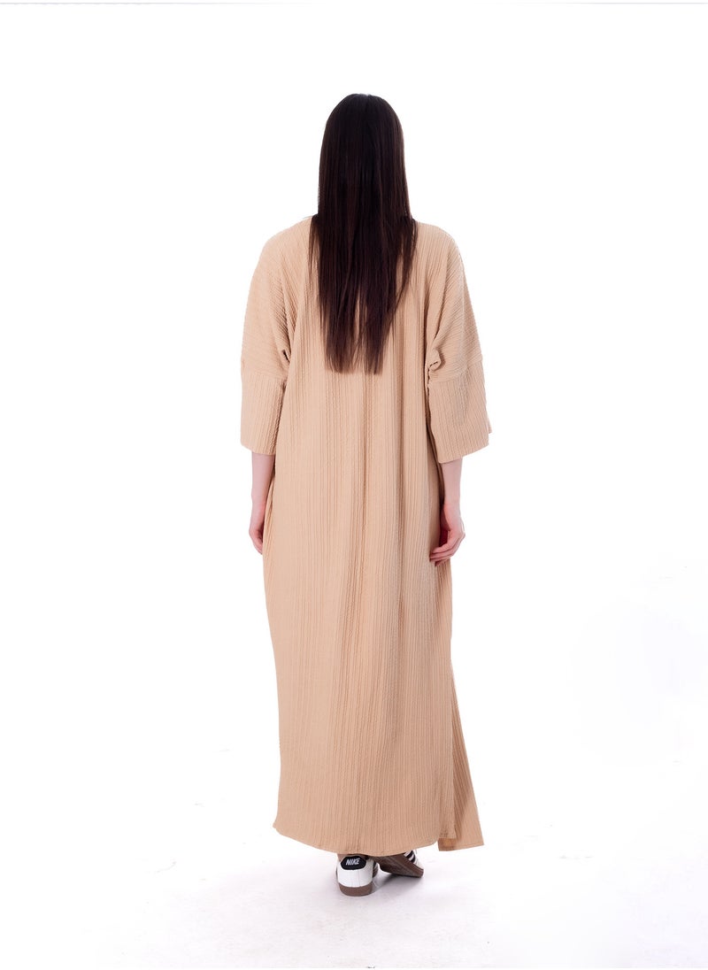 بيبو طقم كارديجان طويل سادة مقاس حر، يناسب وزنًا يتراوح من 60 إلى 85 كجم تقريبًا  - Image 2