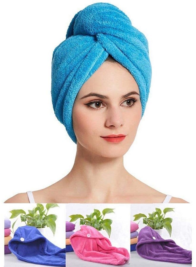 Sellsworld Sellsworld Quick Turban Hair-Drying Absorbent Microfiber Towel/Dry Shower Caps/Bathrobe Hat/Magic Hair Wrap For Women (Multi Color)(Set Of 1) - 1 Tc - Image 1