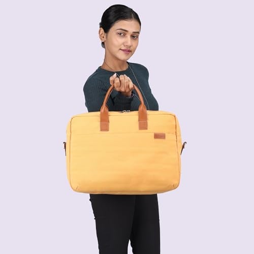 Protecta Strong Buzz Office Laptop Messenger Bag Briefcase for Men & Women Fits Laptops Uo To 15.6 Inch and MacBooks Up To 16 Inch - Ideal for Work & Office - Yellow - Image 2