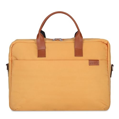 Protecta Strong Buzz Office Laptop Messenger Bag Briefcase for Men & Women Fits Laptops Uo To 15.6 Inch and MacBooks Up To 16 Inch - Ideal for Work & Office - Yellow - Image 1