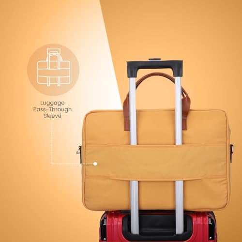 Protecta Strong Buzz Office Laptop Messenger Bag Briefcase for Men & Women Fits Laptops Uo To 15.6 Inch and MacBooks Up To 16 Inch - Ideal for Work & Office - Yellow - Image 3