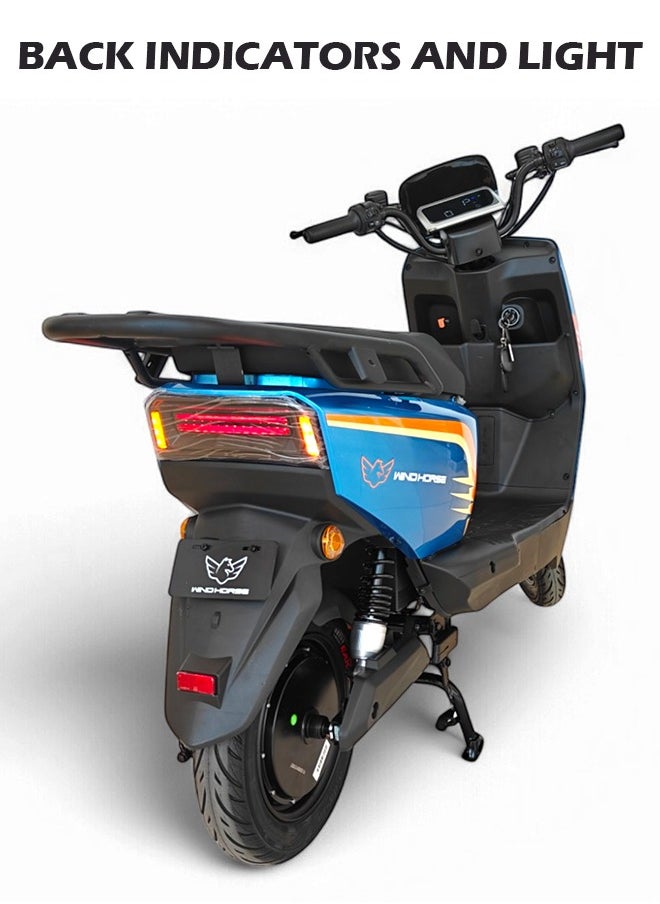 Wind Horse - Electric Scooter with 1500W Motor, 60V 20Ah Battery, 60km/h Max Speed, 50km Range, Carbon Alloy Frame, Remote Lock, Under-Seat Storage, 14-Inch Tires, Disc Brakes, 3-Speed Modes - Image 1