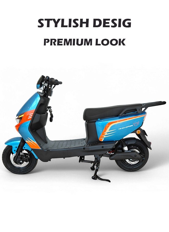 Wind Horse - Electric Scooter with 1500W Motor, 60V 20Ah Battery, 60km/h Max Speed, 50km Range, Carbon Alloy Frame, Remote Lock, Under-Seat Storage, 14-Inch Tires, Disc Brakes, 3-Speed Modes - Image 1