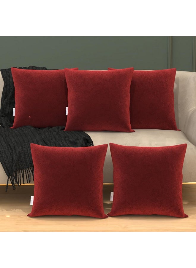 MY ARMOR Velvet Cushion Covers Set of 5-18 x 18 Inches, Soft & Luxurious Decorative Cushion Cases for Bedroom, Sofa, Chair & Living Room - Maroon - pzsku/Z8710D5FEE426A13AF5C5Z/45/_/1738306824/2b02ee15-55f7-49f0-bd7c-9786aa8fa612