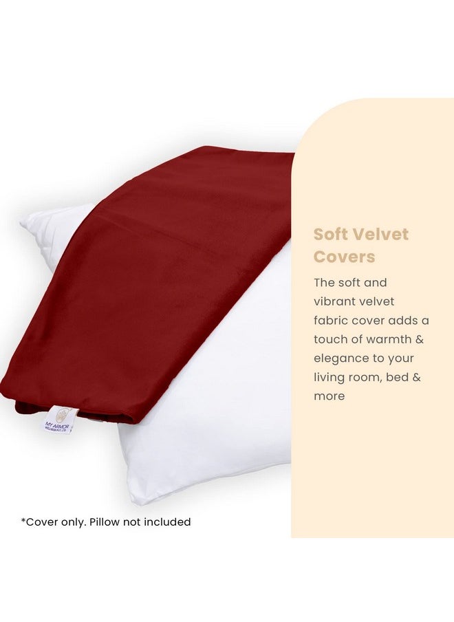 MY ARMOR Velvet Cushion Covers Set of 5-18 x 18 Inches, Soft & Luxurious Decorative Cushion Cases for Bedroom, Sofa, Chair & Living Room - Maroon - pzsku/Z8710D5FEE426A13AF5C5Z/45/_/1738306834/cf46270b-ed44-49d5-a374-913672ede92b