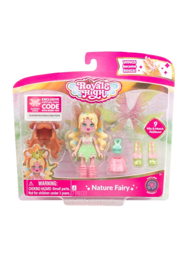 Royale High Core Deluxe 3-Inches Doll Figure with Accessories - Nature Fairy  | Exclusive Virtual Item Code Included | Collectible Figure | Fashion Doll | For Fans, Gamers & Collectors! | Official Licensed Product - Image 1