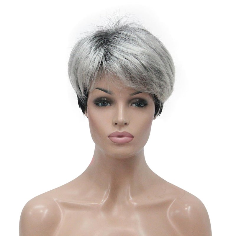 Lydell Womens Short Synthetic Hair Wigs Gray wigs