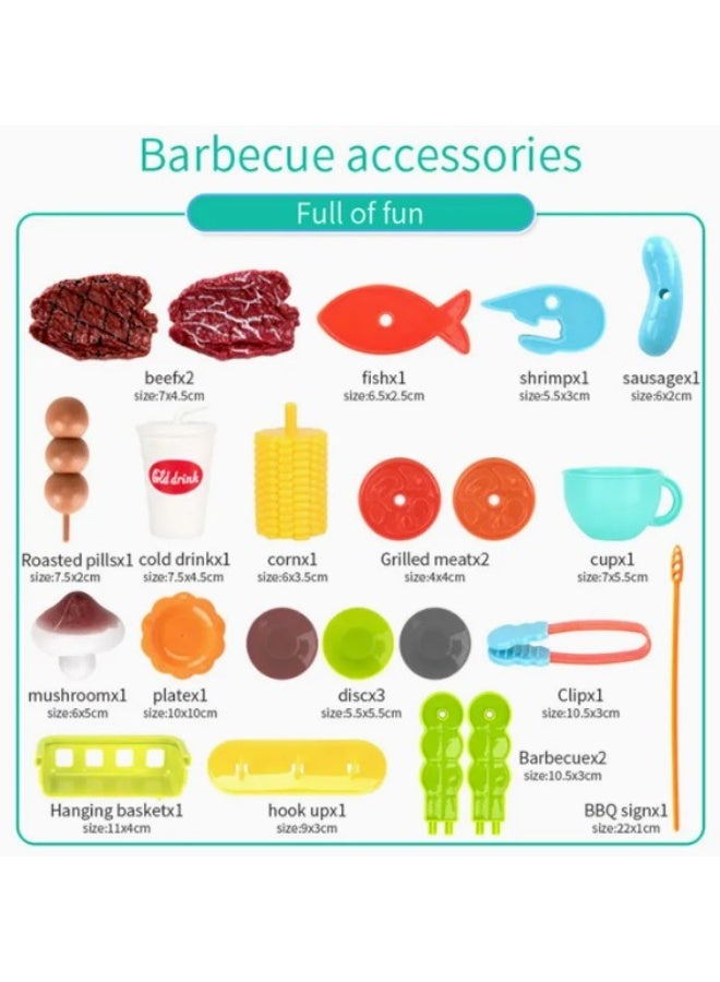 بي بي كيو مجموعة ألعاب الشواء 3 في 1 - حقيبة سفر محمولة بعجلات، وحقيبة كتف، ومحطة شواء مع إضاءة وصوت، متعددة الألوان - Image 4