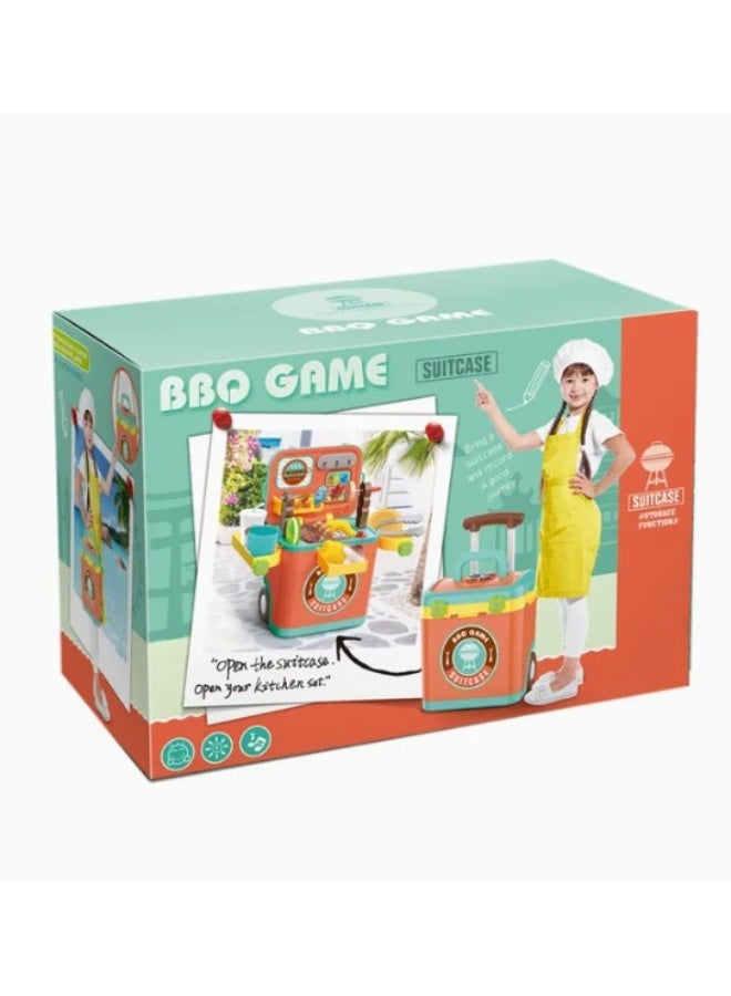 بي بي كيو مجموعة ألعاب الشواء 3 في 1 - حقيبة سفر محمولة بعجلات، وحقيبة كتف، ومحطة شواء مع إضاءة وصوت، متعددة الألوان - Image 5