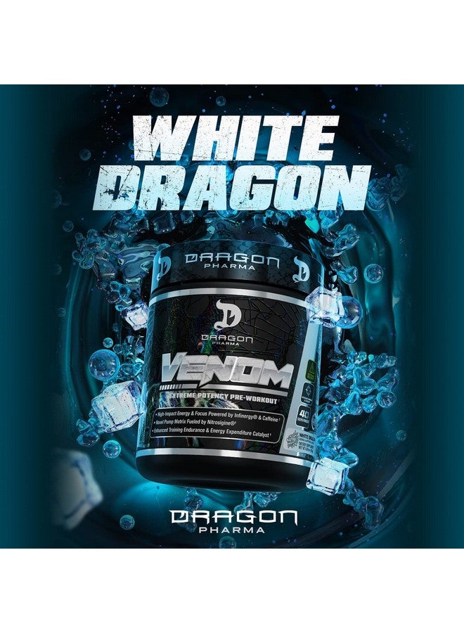 DRAGON PHARMA Venom Extreme Potency Pre-Workout, Laser Sharp Focus + Energy, Intense Performance, Proven Ingredients for Enhanced Vasodilation & Endurance (40 Servings, White Dragon) - Image 3