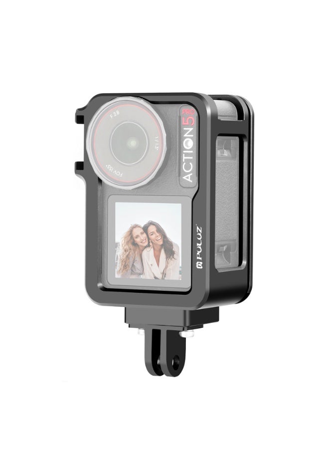 بولوز إطار معدني من PULUZ لتوسيع الكاميرا مع محول الحذاء البارد لكاميرا DJI Osmo Action 5 Pro (باللون الأسود) - Image 1