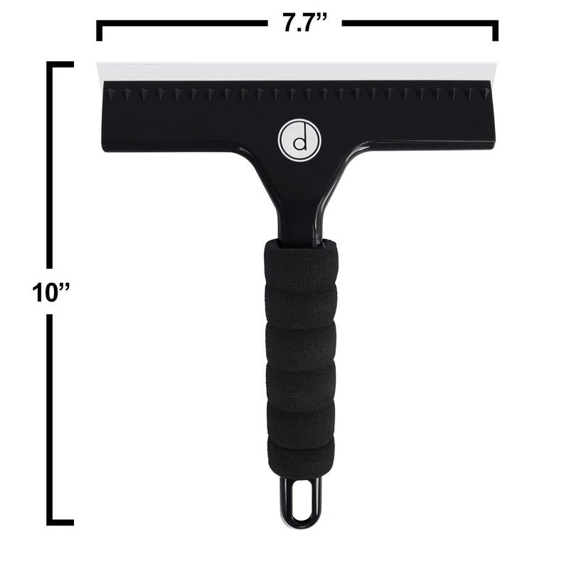 desired tools Squeegee for Shower Door, Car Windshield, and Glass Window - 2 Extra Silicone Replacement Blades - Foam Handle - Black - Image 3