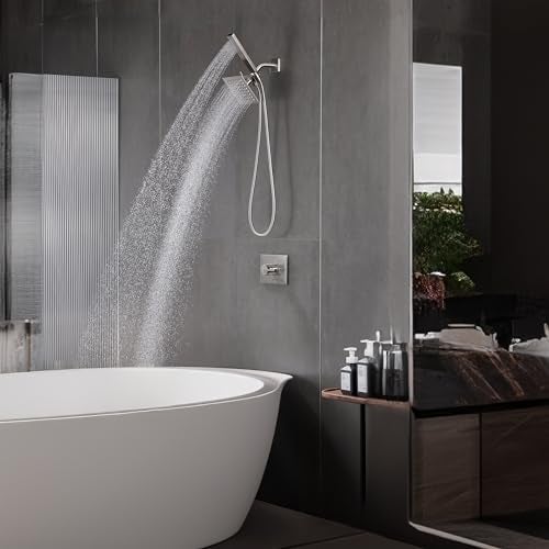 SOOOHOT Shower Faucet Set Dual Shower Heads with Handheld Spray Combo All Metal 6 Dual Shower Head Combo and 3Way Diverter Shower Faucet Set with Valve - Image 3