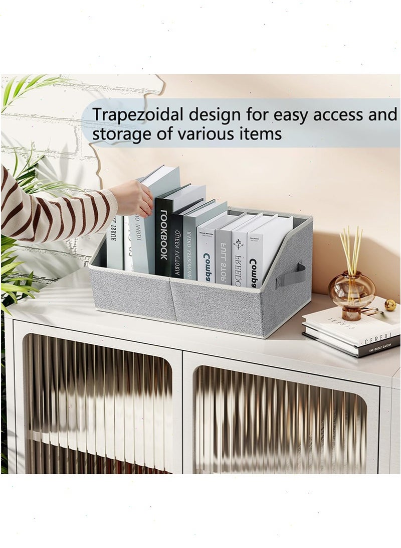 يواوليتي منظم ملابس للخزانة ، منظم خزانة وصناديق تخزين مع مقابض ، سلال تخزين شبه منحرف من القماش ، أرفف ، درج خزانة تخزين حاويات للملابس ، الألعاب ، الجينز ، الكتاب ،(4 عبوات) - Image 5