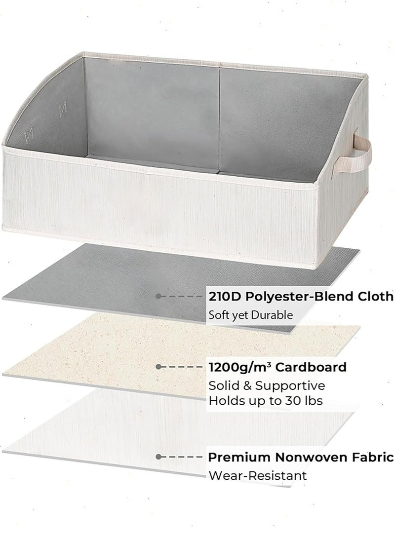 يواوليتي منظم ملابس للخزانة ، منظم خزانة وصناديق تخزين مع مقابض ، سلال تخزين شبه منحرف من القماش ، أرفف ، درج خزانة تخزين حاويات للملابس ، الألعاب ، الجينز ، الكتاب ،(4 عبوات) - Image 4