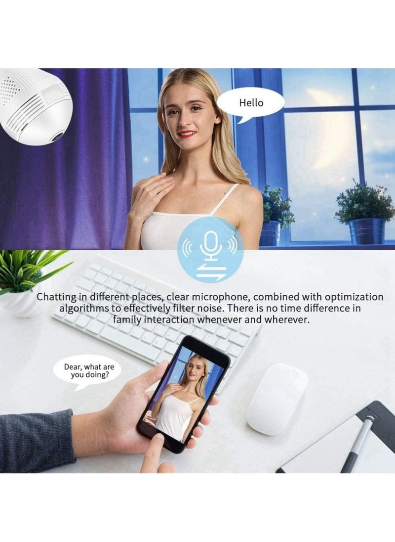 Generic - DDLC Wi-Fi Camera CCTV – 1080p Wireless PTZ Bulb Shape V380 Pro | 360° Indoor Smart Home Security Camera with Motion Sensor, LED Lights, and Continuous Recording - Image 1