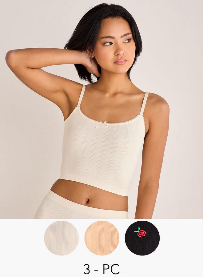 Splash FAV Set of 3 - Assorted Bralette with Bow Detail - Image 1