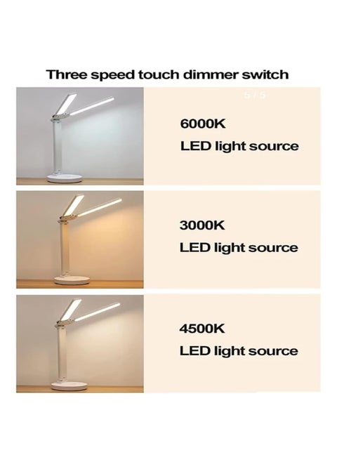 2 in 1 Adjustable LED Desk Lamp European 120 Degree Eye Contact Paper, Dimmable Double Head Desk Lamp for Home Office Workbench Reading (Adjustable Desk Lamp)