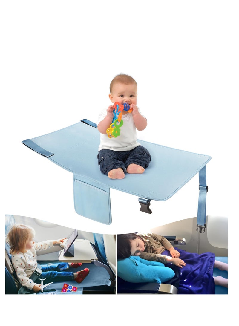 Toddler Airplane Bed, Airplane Seat Extender for Kids, Airplane Bed with Side Pockets, Kids Airplane Travel Essentials, Baby Portable Plane Bed Foot Rest for Flights, for Leg Rest  Lie Down - Image 1